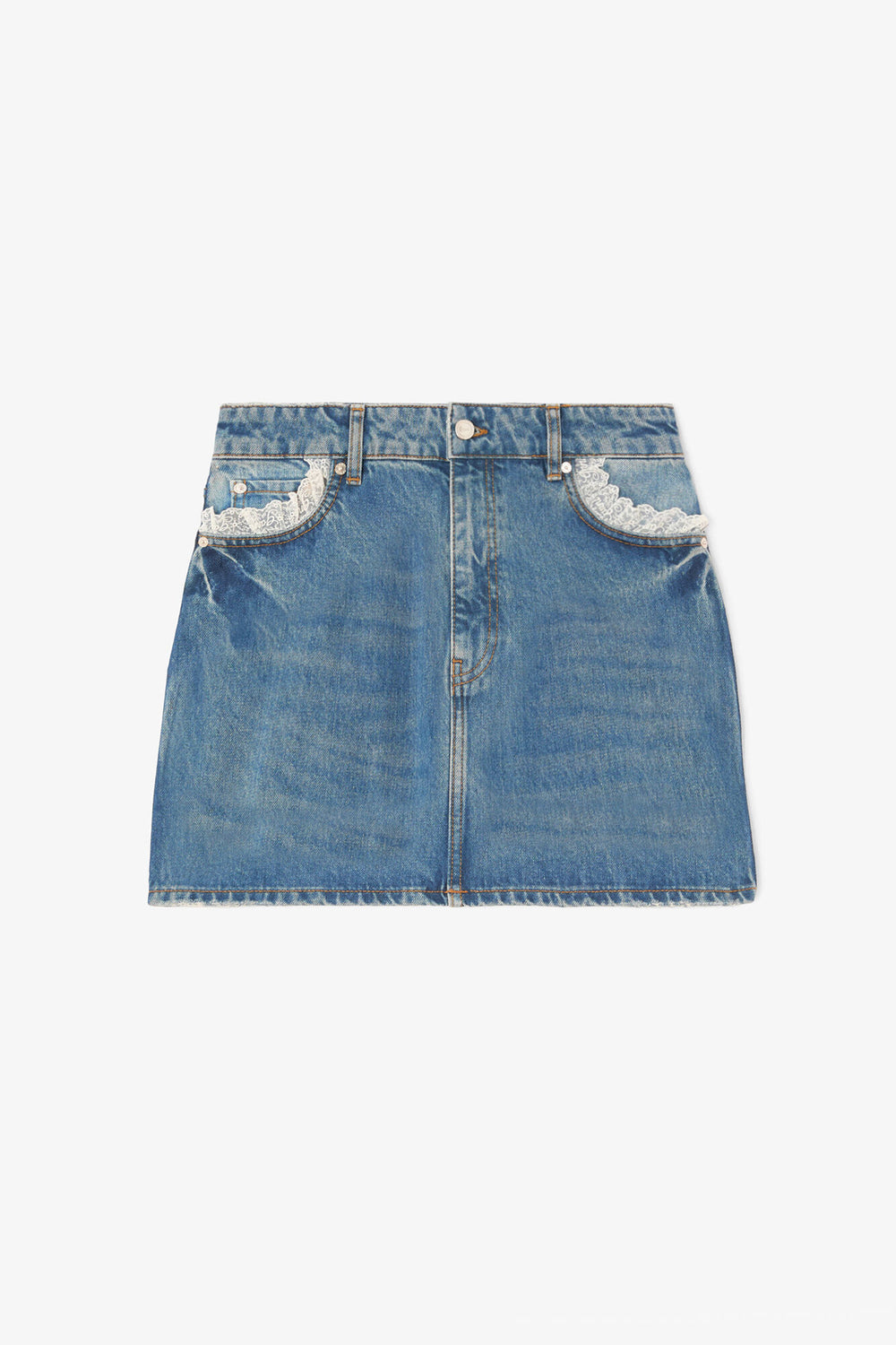 GANNI Online Skirt in Rigid Denim