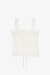 GANNI Online Top in White Cotton
