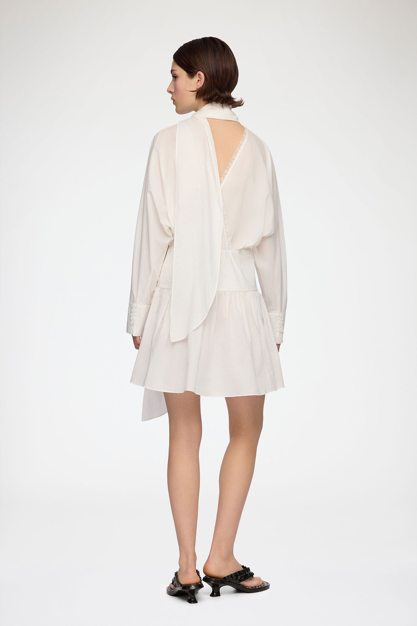 GANNI Discount Dress in White Cotton