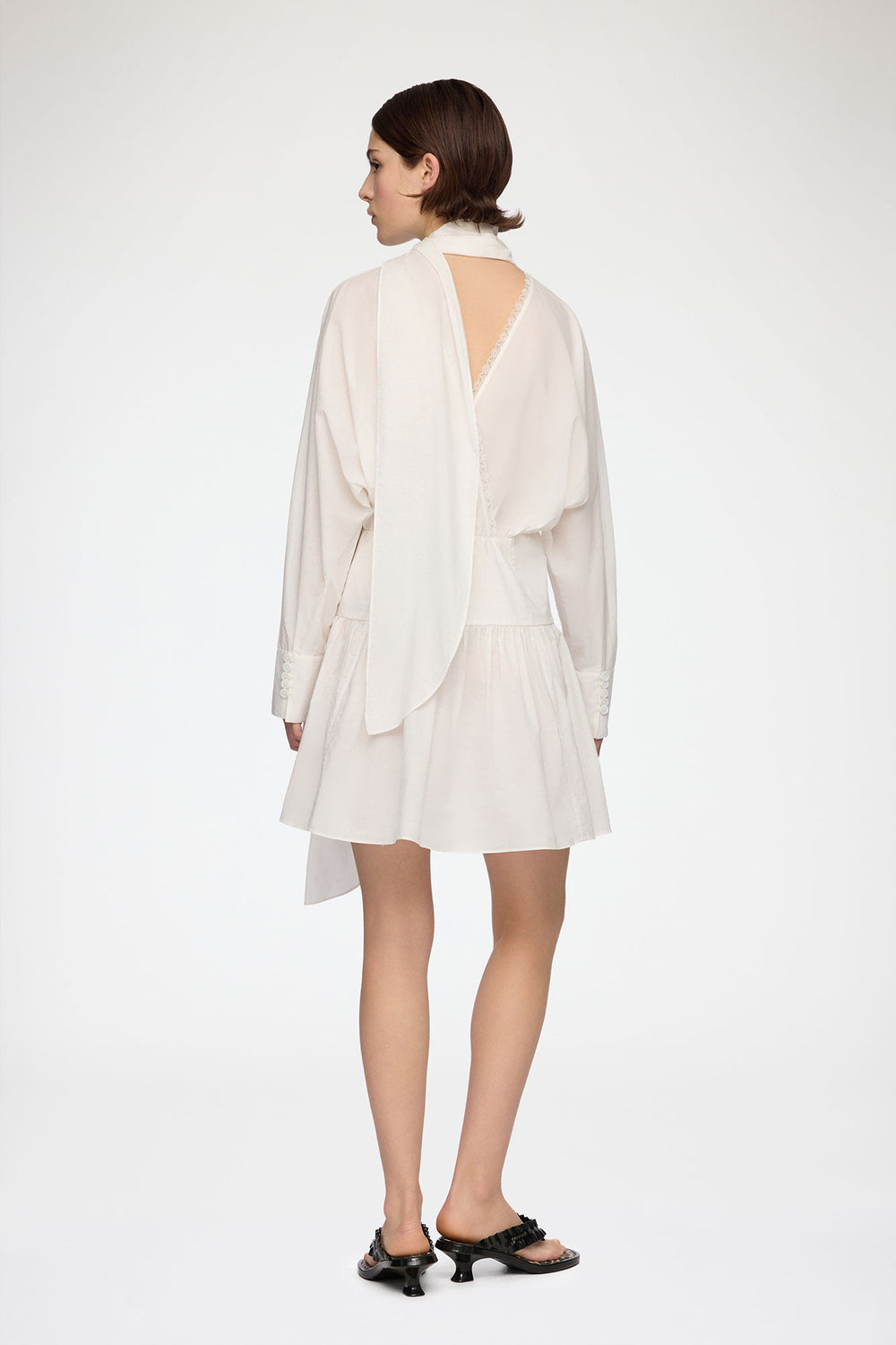 GANNI Discount Dress in White Cotton