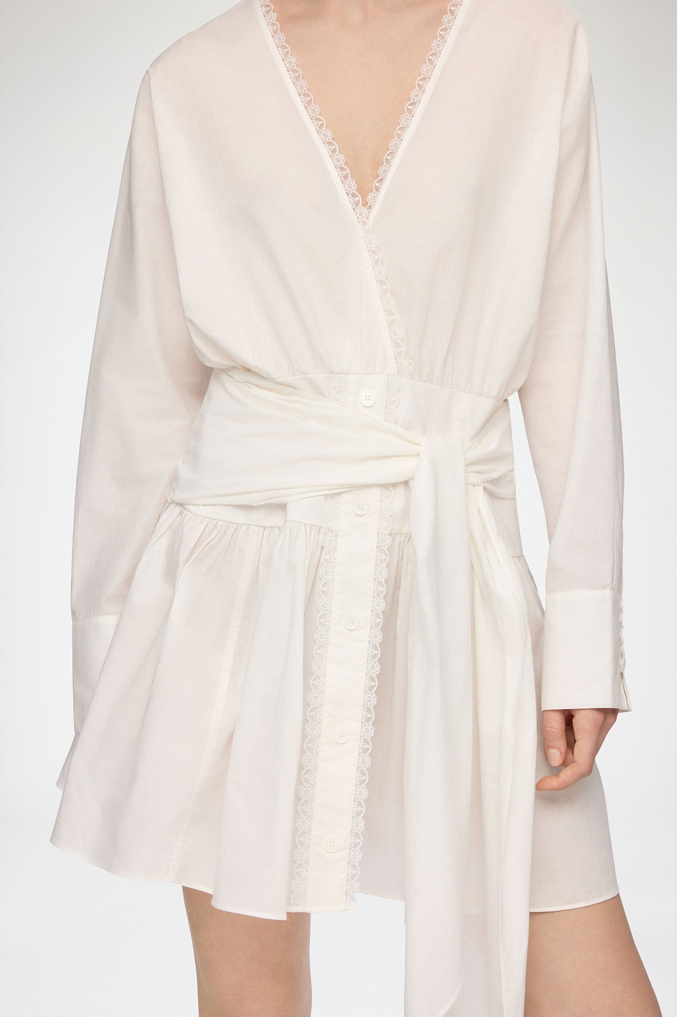 GANNI Discount Dress in White Cotton