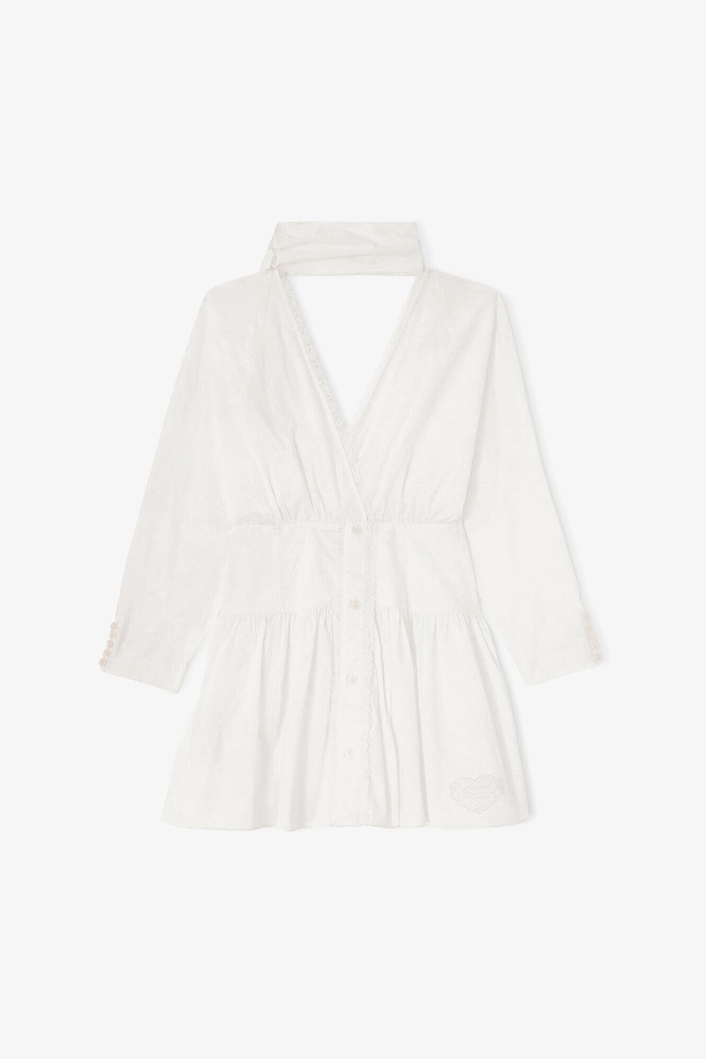 GANNI Discount Dress in White Cotton