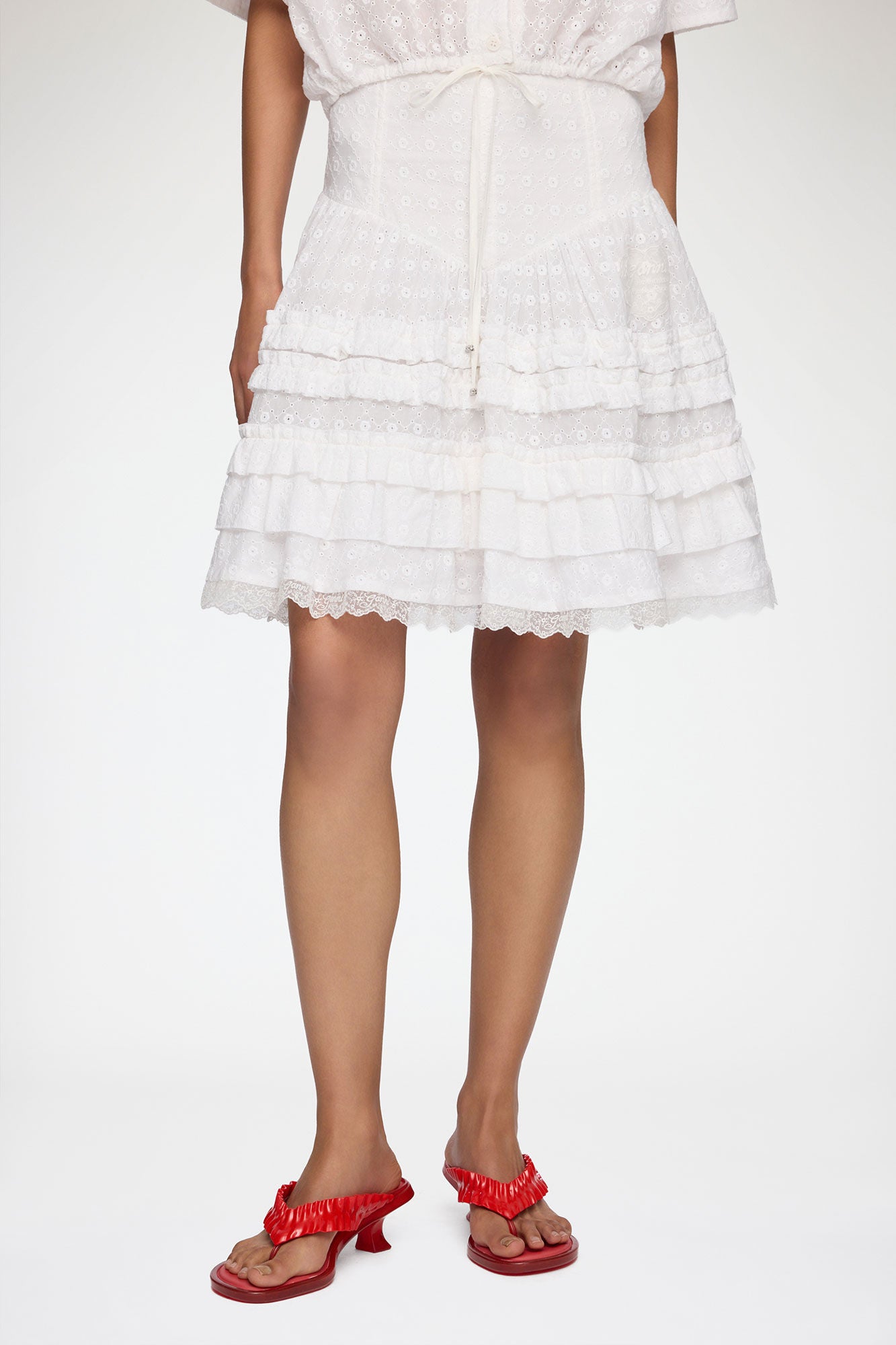GANNI For Sale Skirt in White Broderie Anglaise