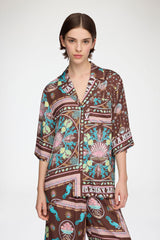 GANNI Outlet Shirt in Printed Twill