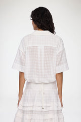 GANNI New Shirt in White Broderie Anglaise