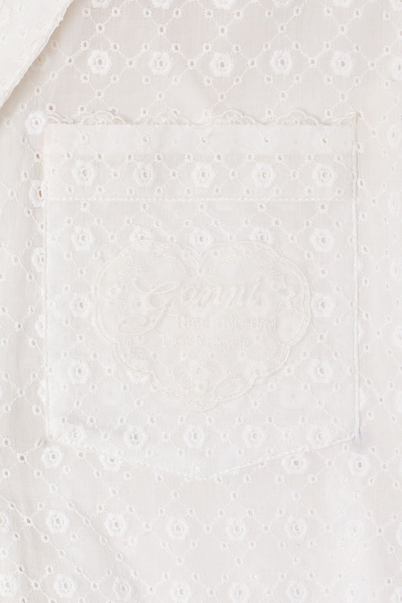 GANNI New Shirt in White Broderie Anglaise