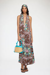 GANNI us Dress in Printed Twill