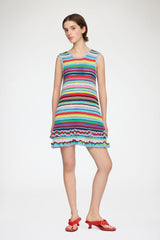 GANNI Sale Dress in Striped Crochet