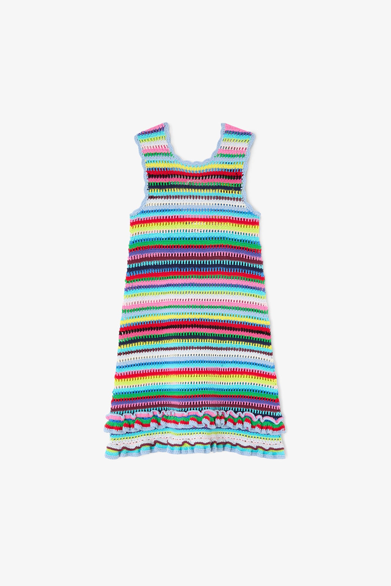 GANNI Sale Dress in Striped Crochet
