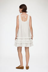 GANNI Online Dress in White Cotton