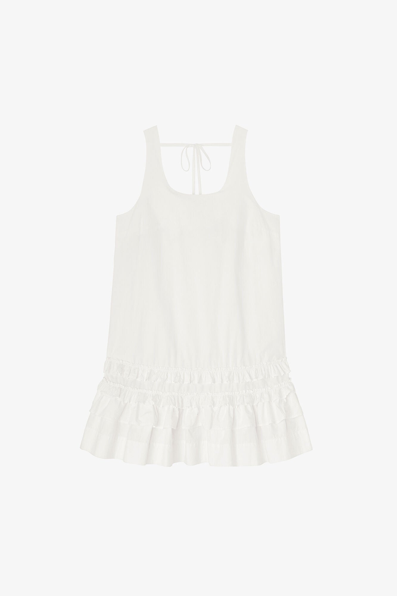 GANNI Online Dress in White Cotton