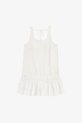 GANNI Online Dress in White Cotton