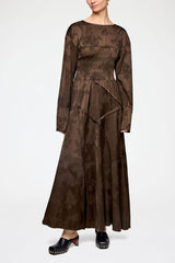 GANNI Hot Sale Dress in Brown Satin