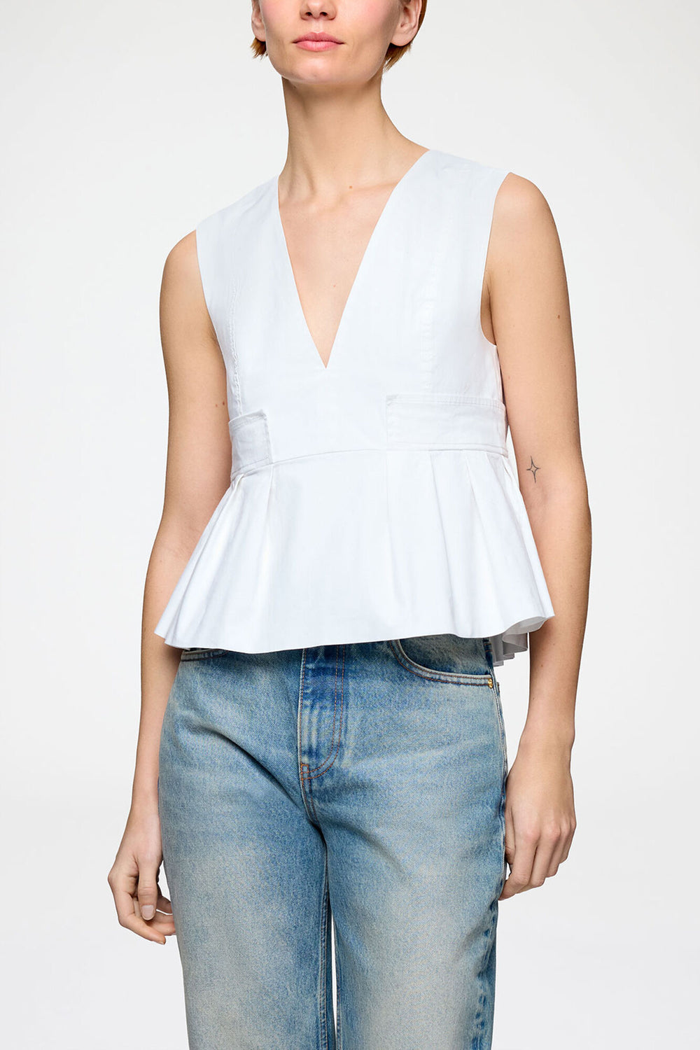 GANNI New Top in Stretch Cotton