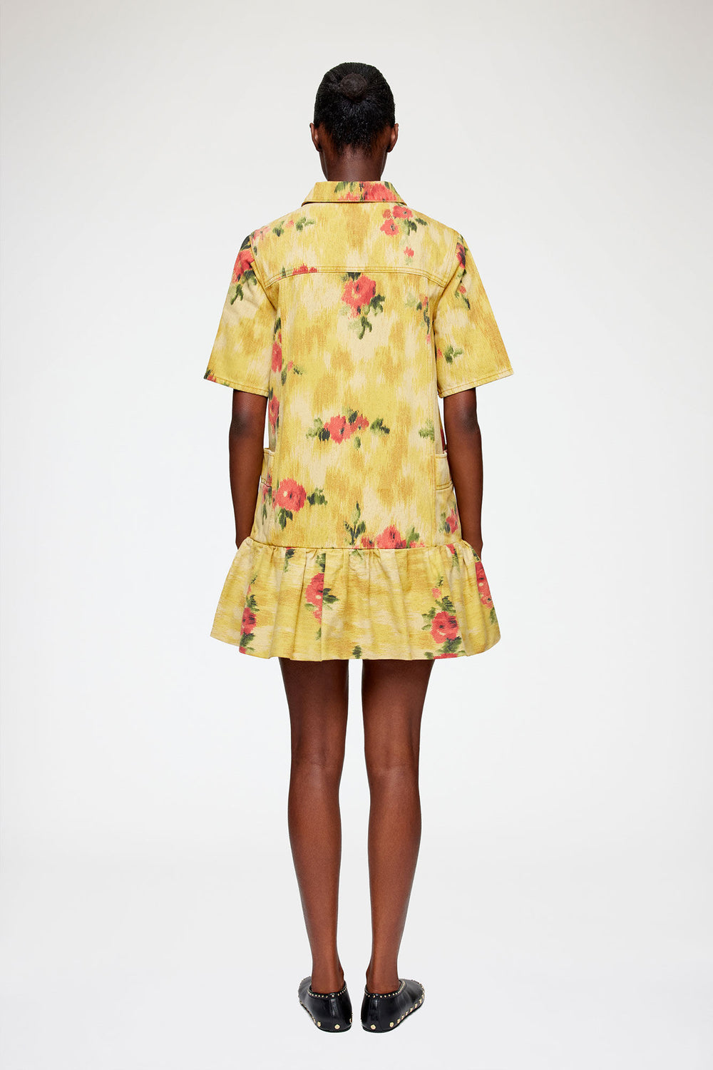 GANNI us Dress in Yellow Printed Denim