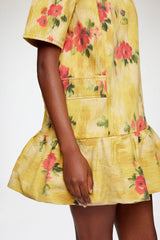 GANNI us Dress in Yellow Printed Denim