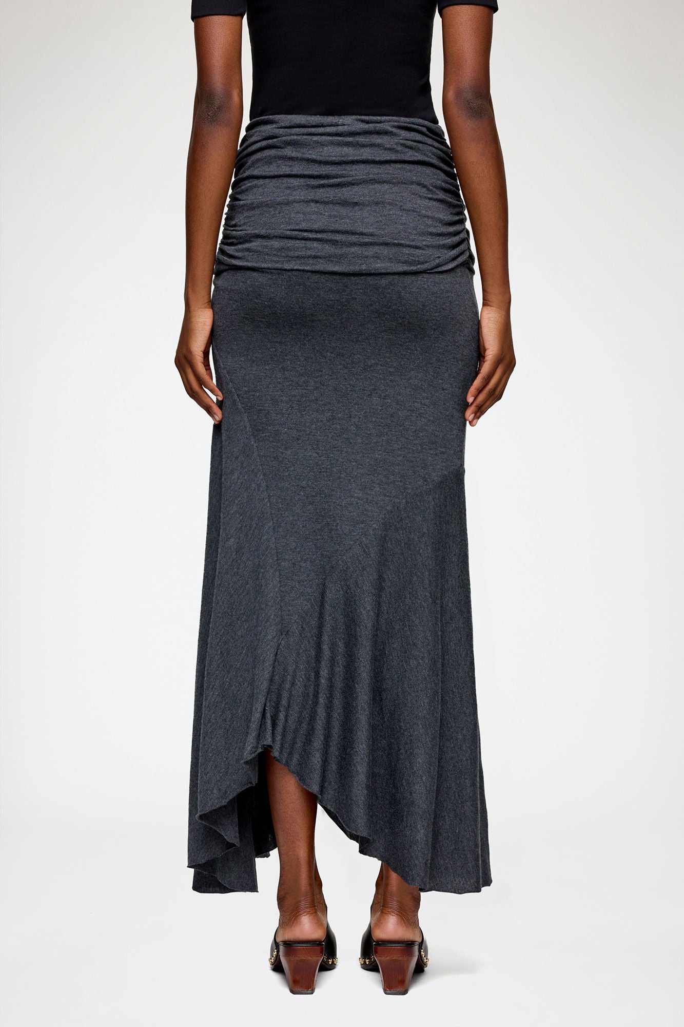 GANNI Discount Long Skirt in Grey Jersey