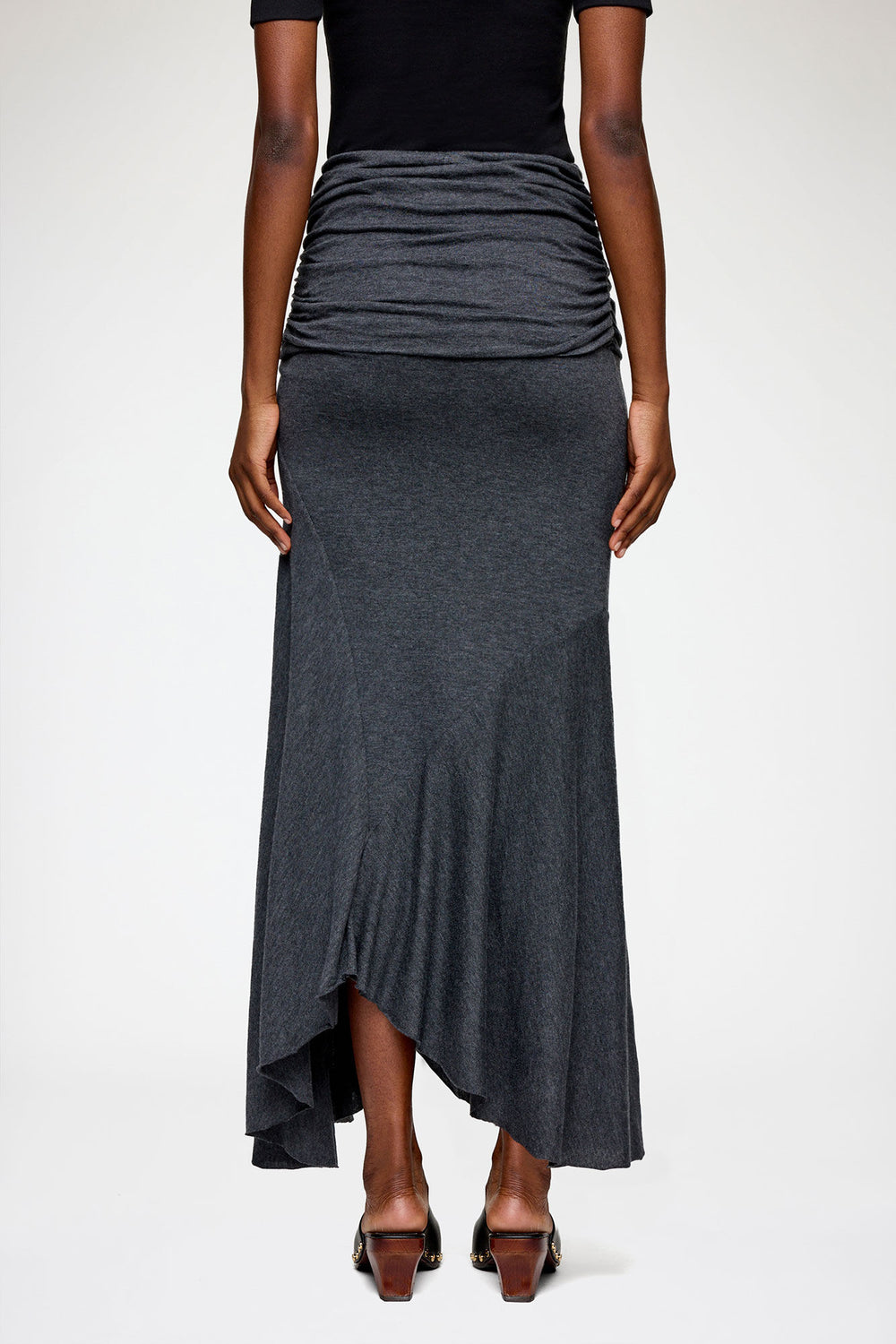 GANNI Discount Long Skirt in Grey Jersey