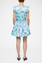GANNI Hot Sale Dress in Printed Satin