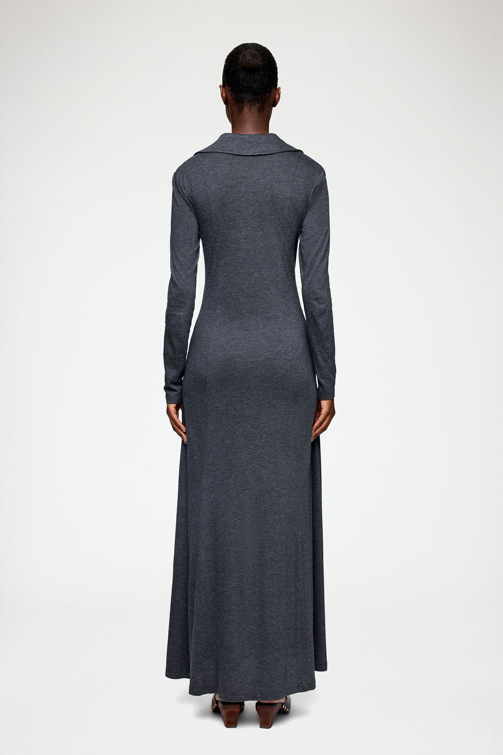 GANNI New Long Dress in Grey Jersey