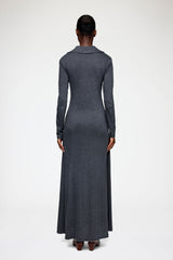 GANNI New Long Dress in Grey Jersey