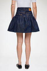 GANNI us Skirt in Rinse Denim