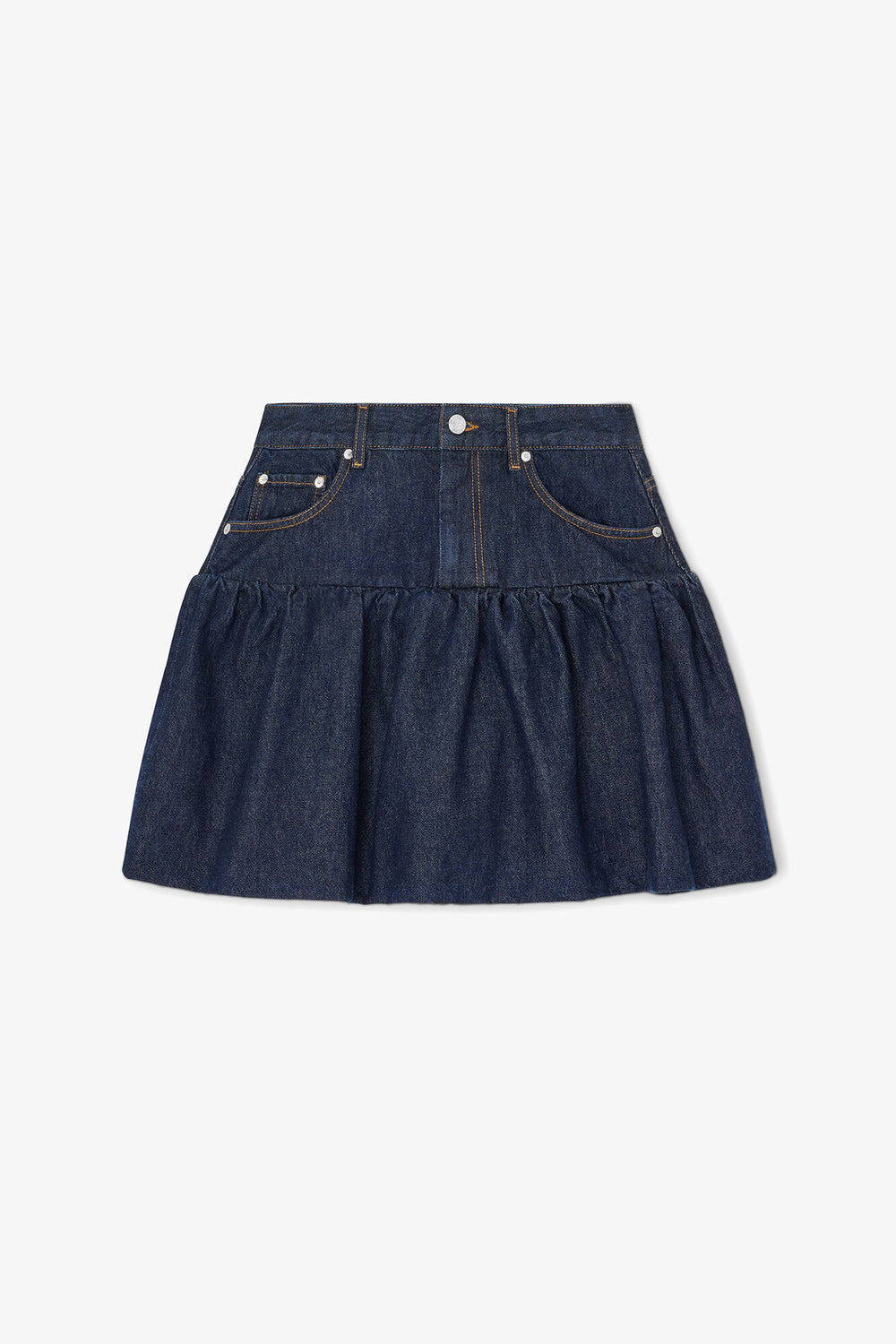 GANNI us Skirt in Rinse Denim
