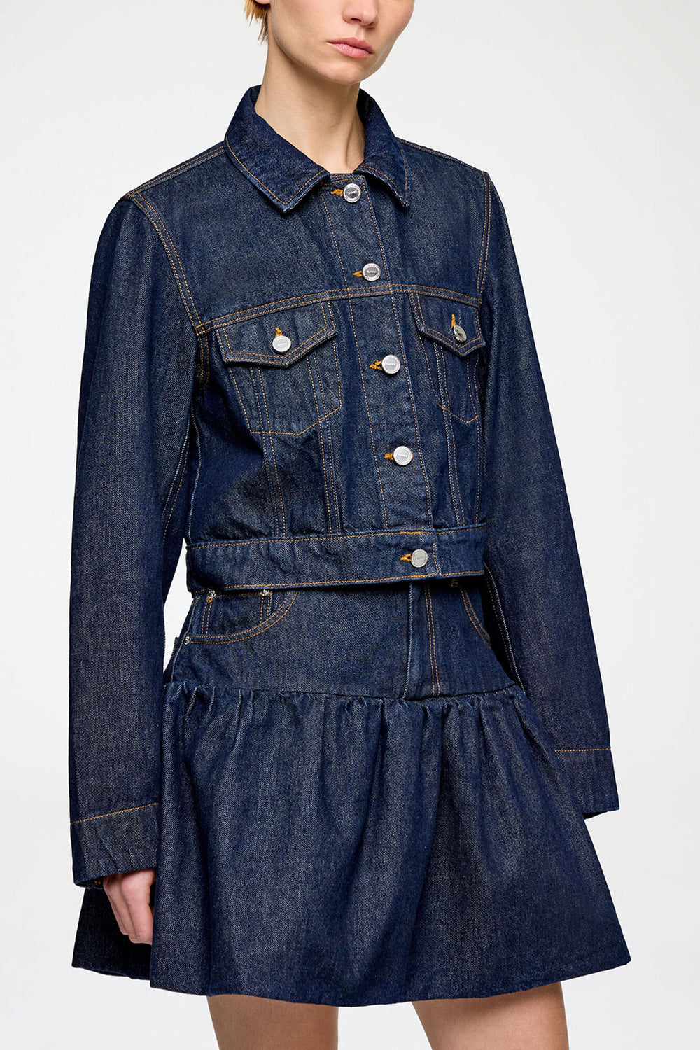 GANNI Online Jacket in Rinse Denim