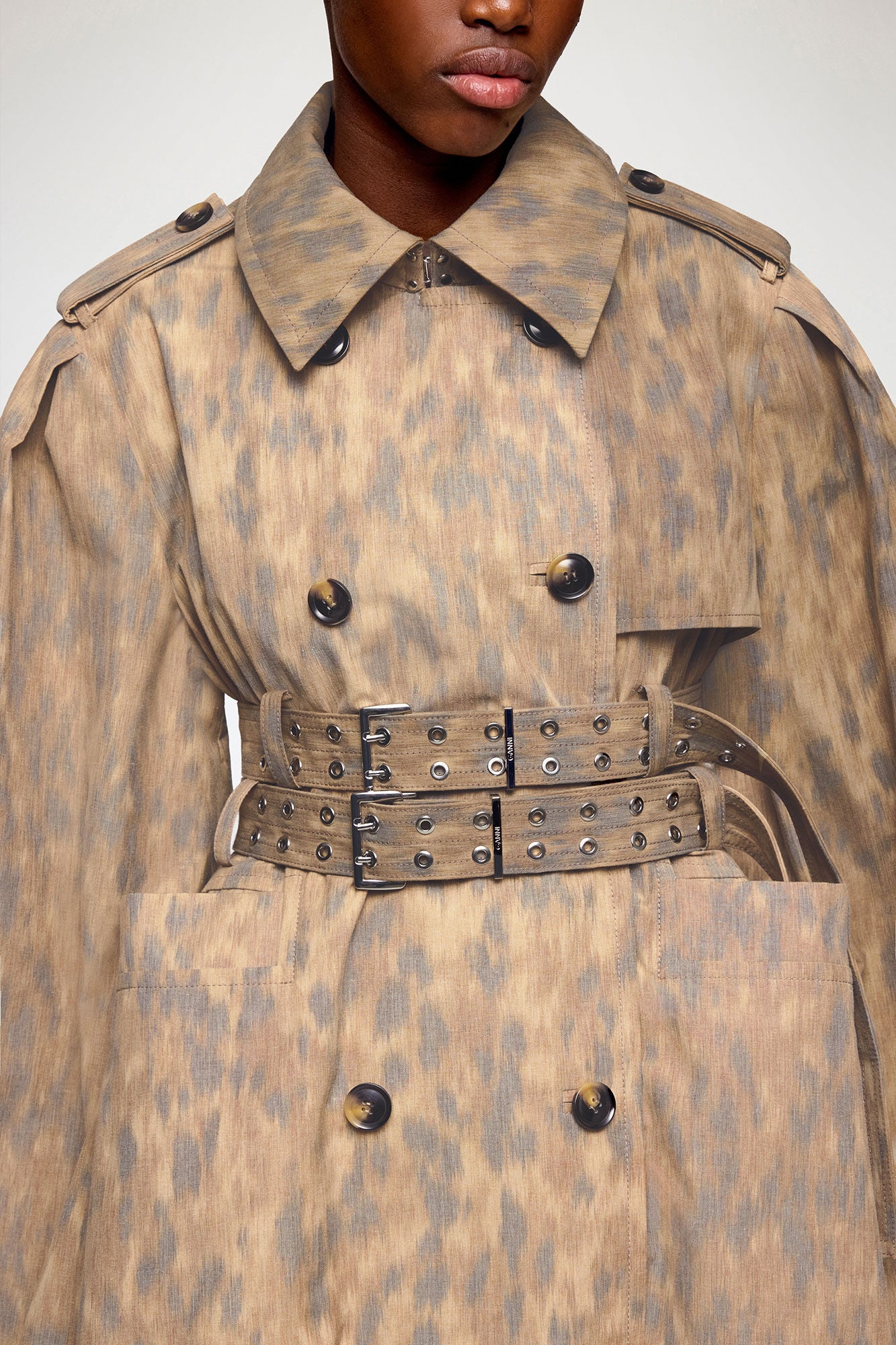 GANNI For Sale Trench Coat in Printed Cotton