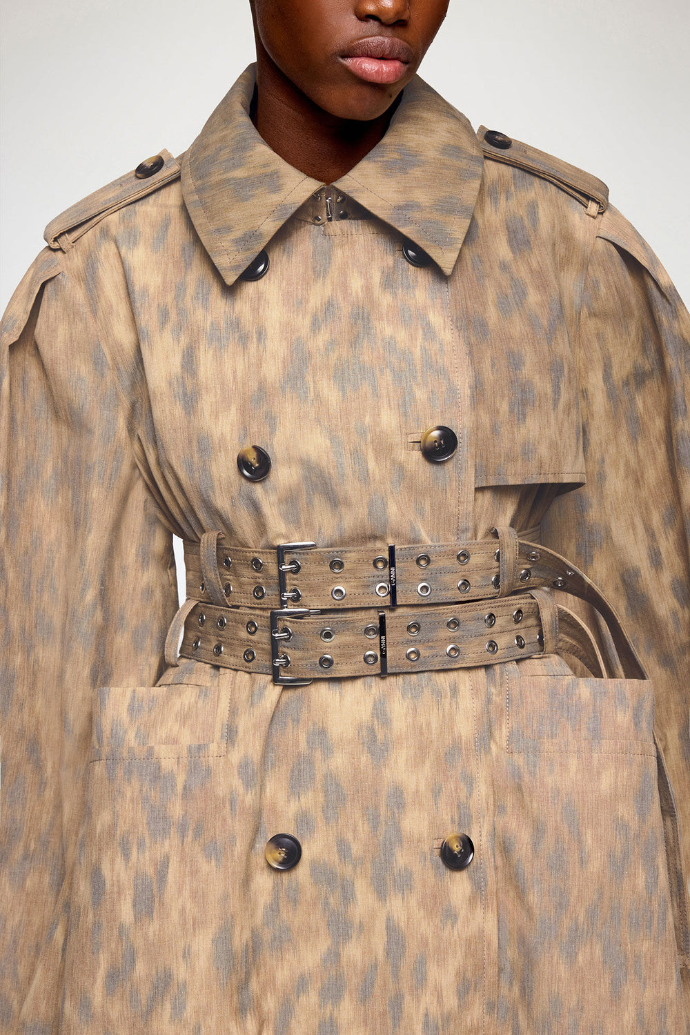 GANNI For Sale Trench Coat in Printed Cotton