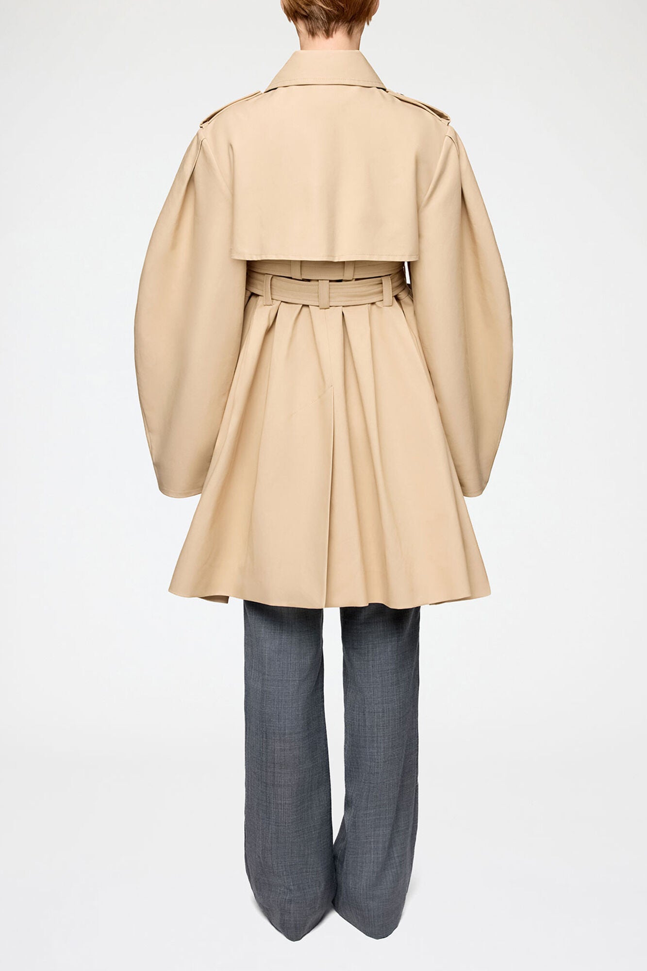 GANNI Outlet Trench Coat in Double Cotton