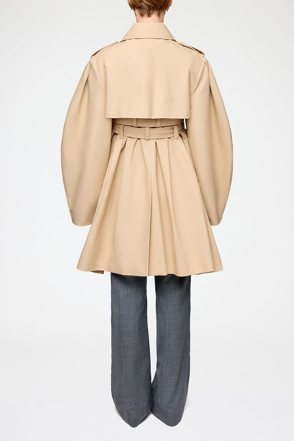 GANNI Outlet Trench Coat in Double Cotton