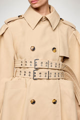 GANNI Outlet Trench Coat in Double Cotton