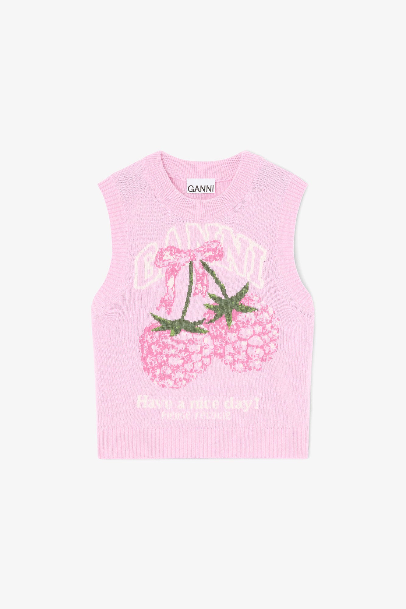 GANNI Outlet Vest in Graphic Wool