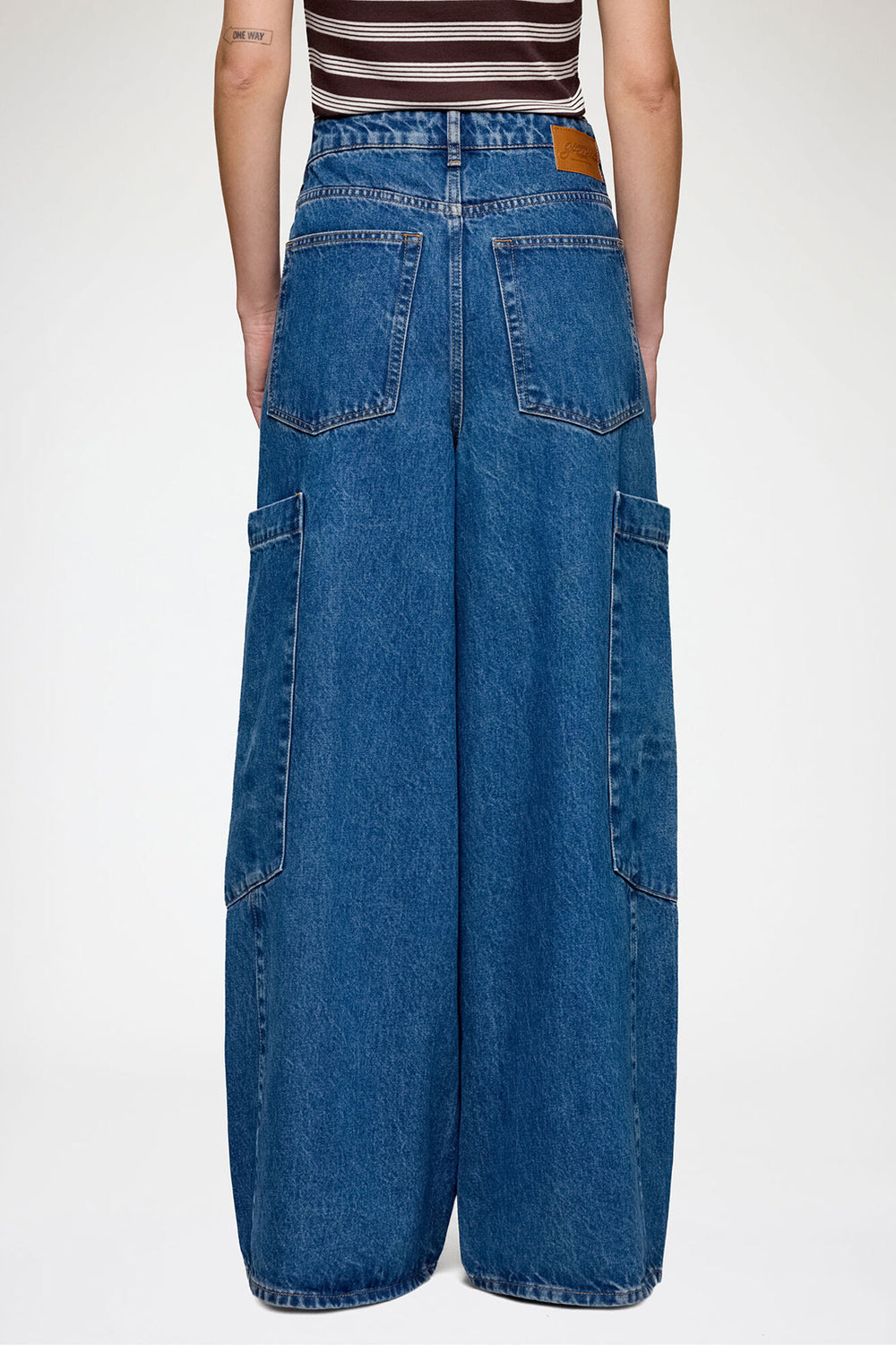 GANNI Hot Sale Baggy Cargo Jeans in Rigid Denim