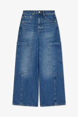 GANNI Hot Sale Baggy Cargo Jeans in Rigid Denim