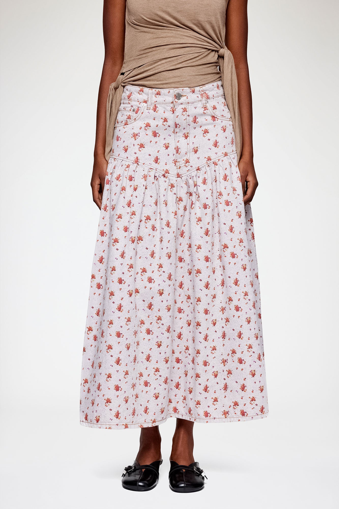 GANNI New Skirt in Printed Denim
