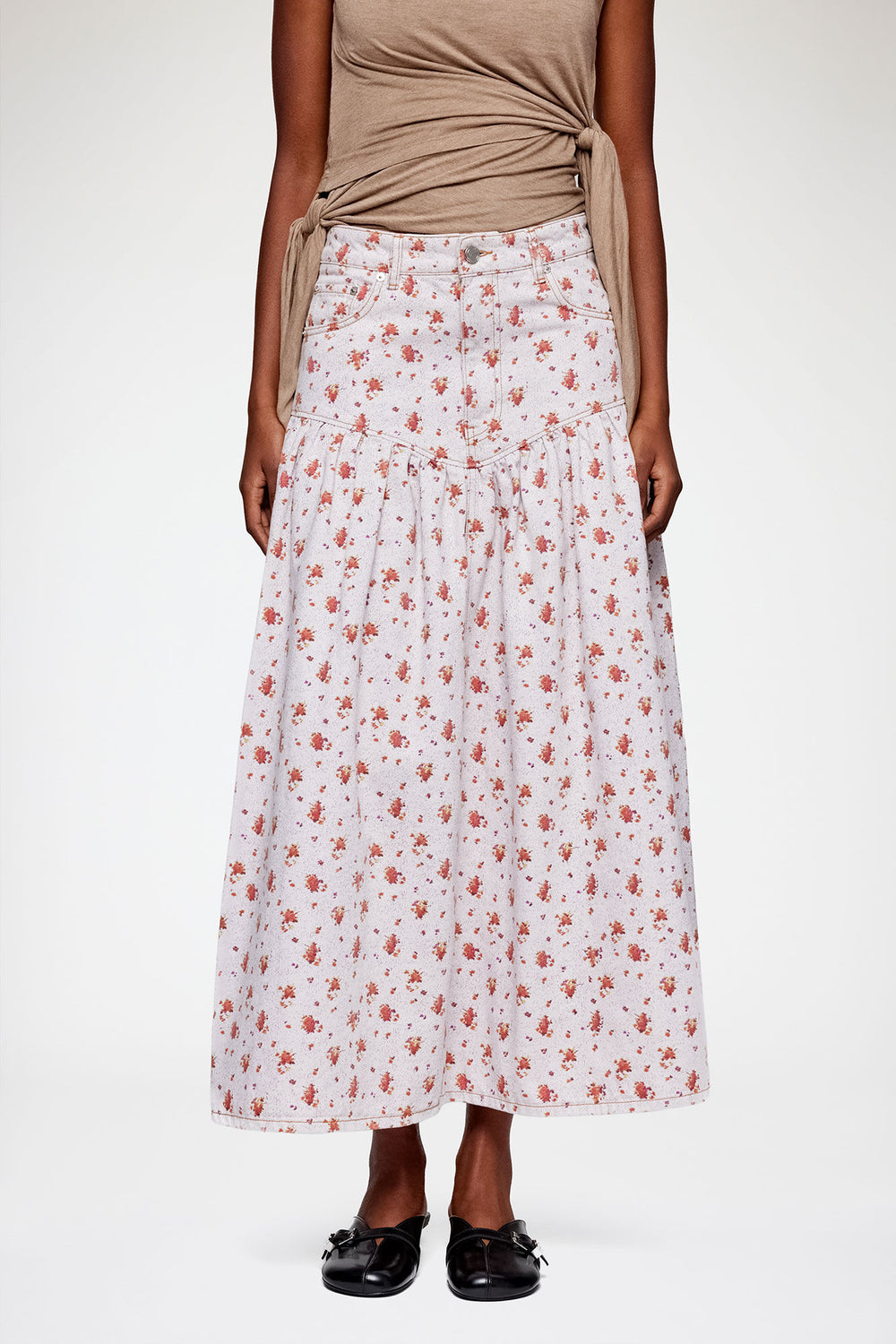 GANNI New Skirt in Printed Denim