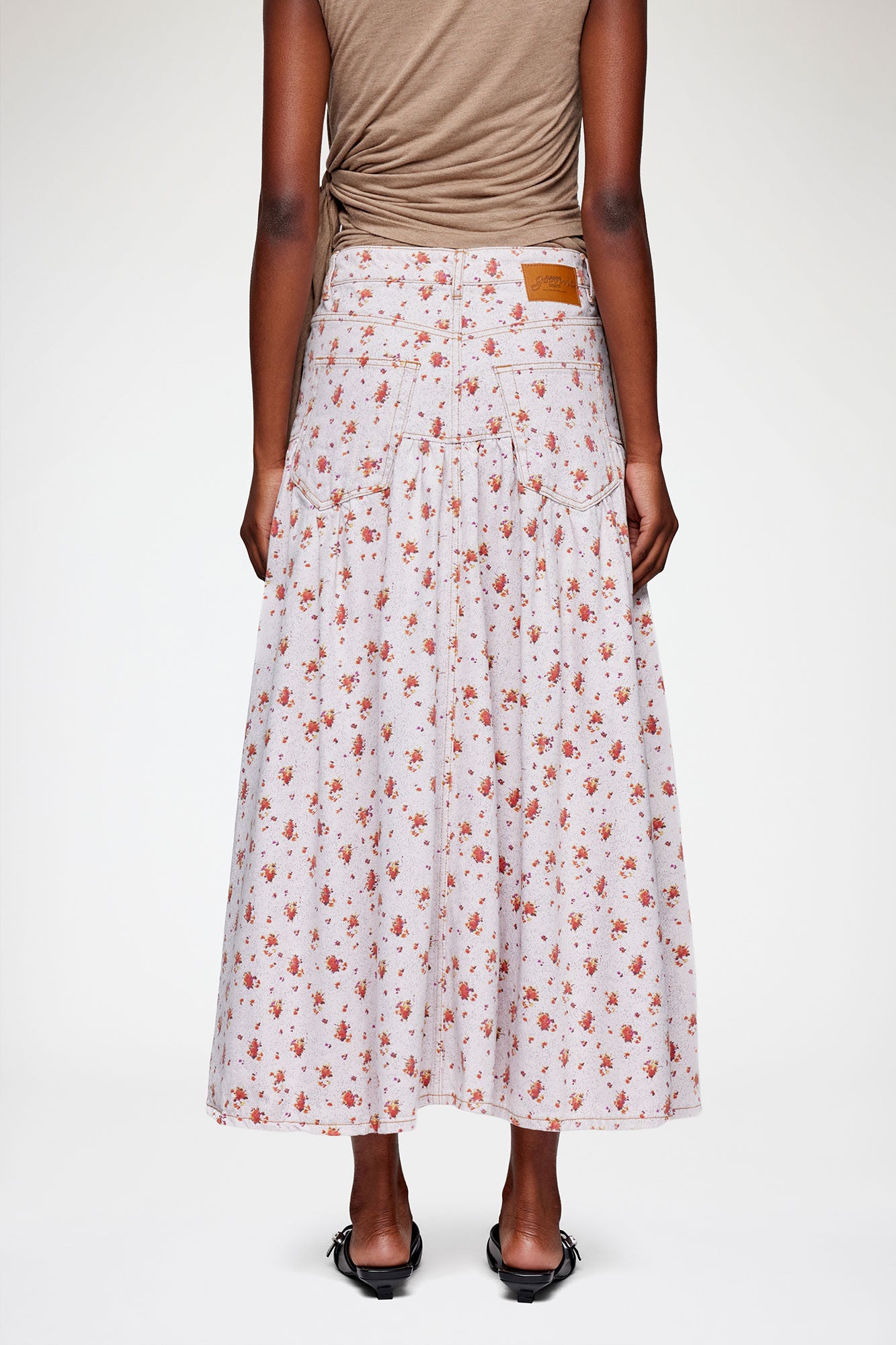 GANNI New Skirt in Printed Denim