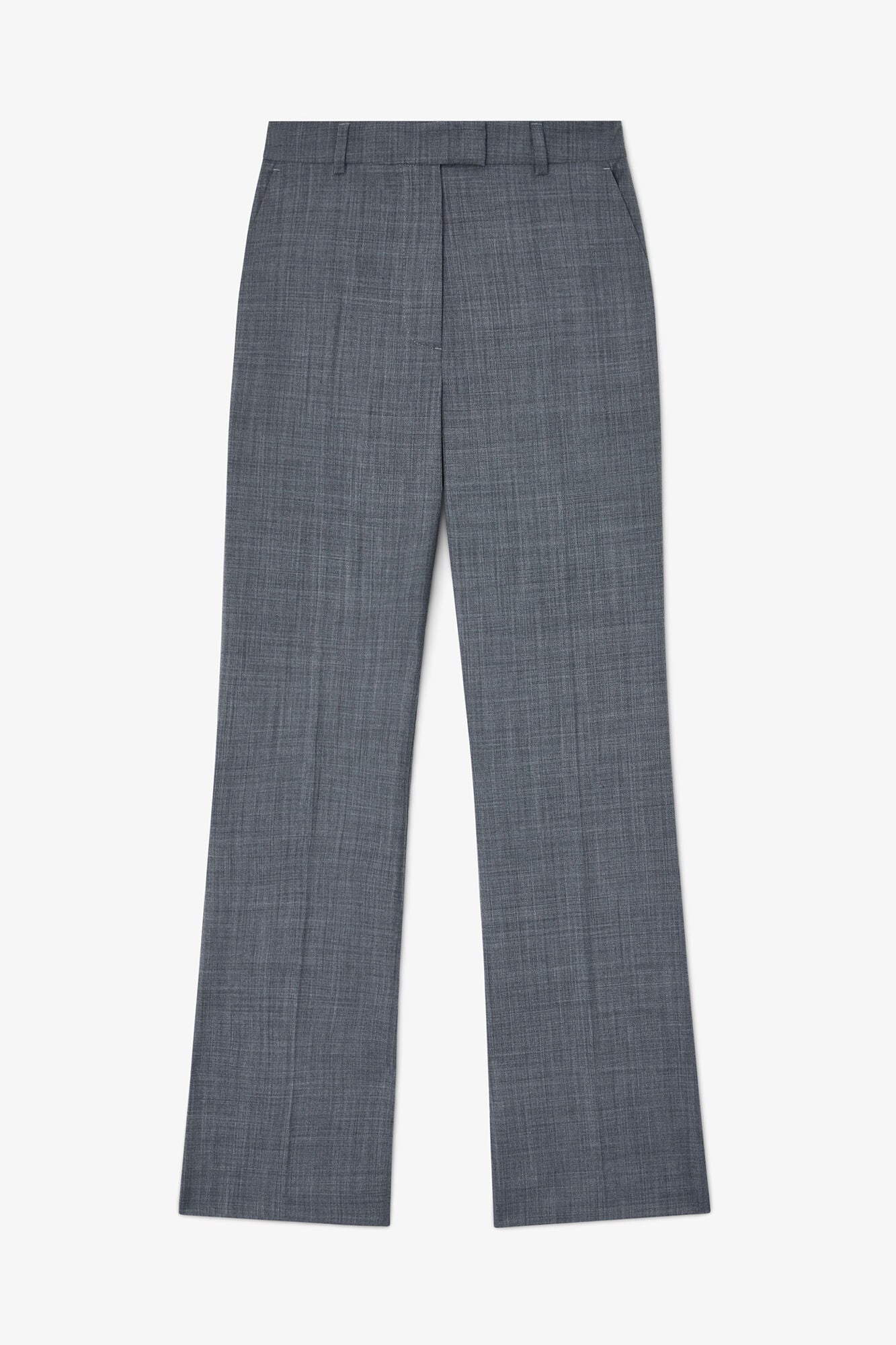 GANNI us Pants in Grey Wool Melange
