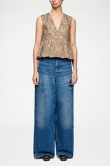 GANNI Sale Top in Printed Cotton
