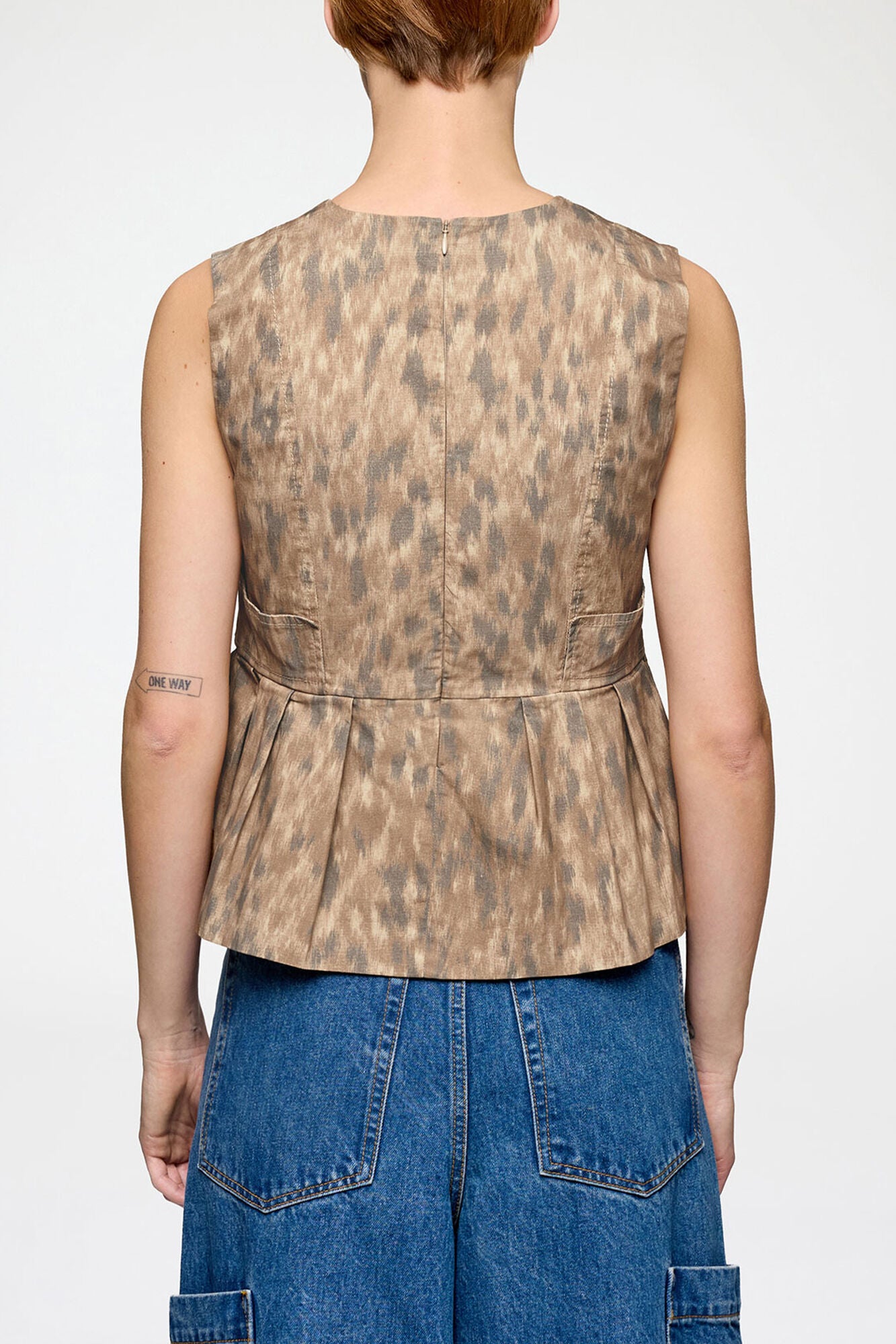 GANNI Sale Top in Printed Cotton