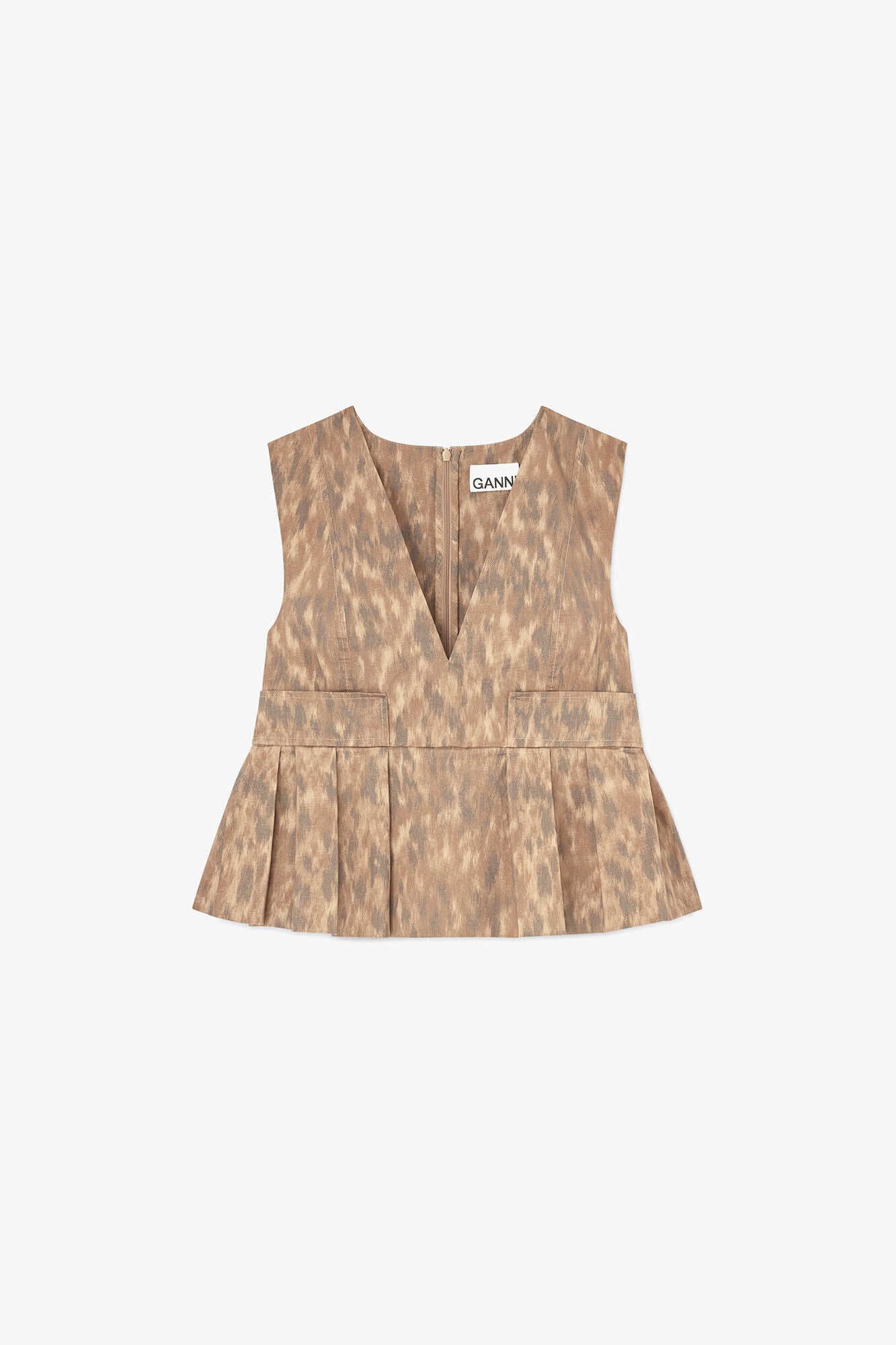 GANNI Sale Top in Printed Cotton