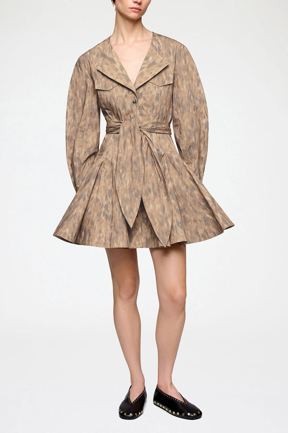 GANNI Discount Shirt Dress in Stretch Cotton