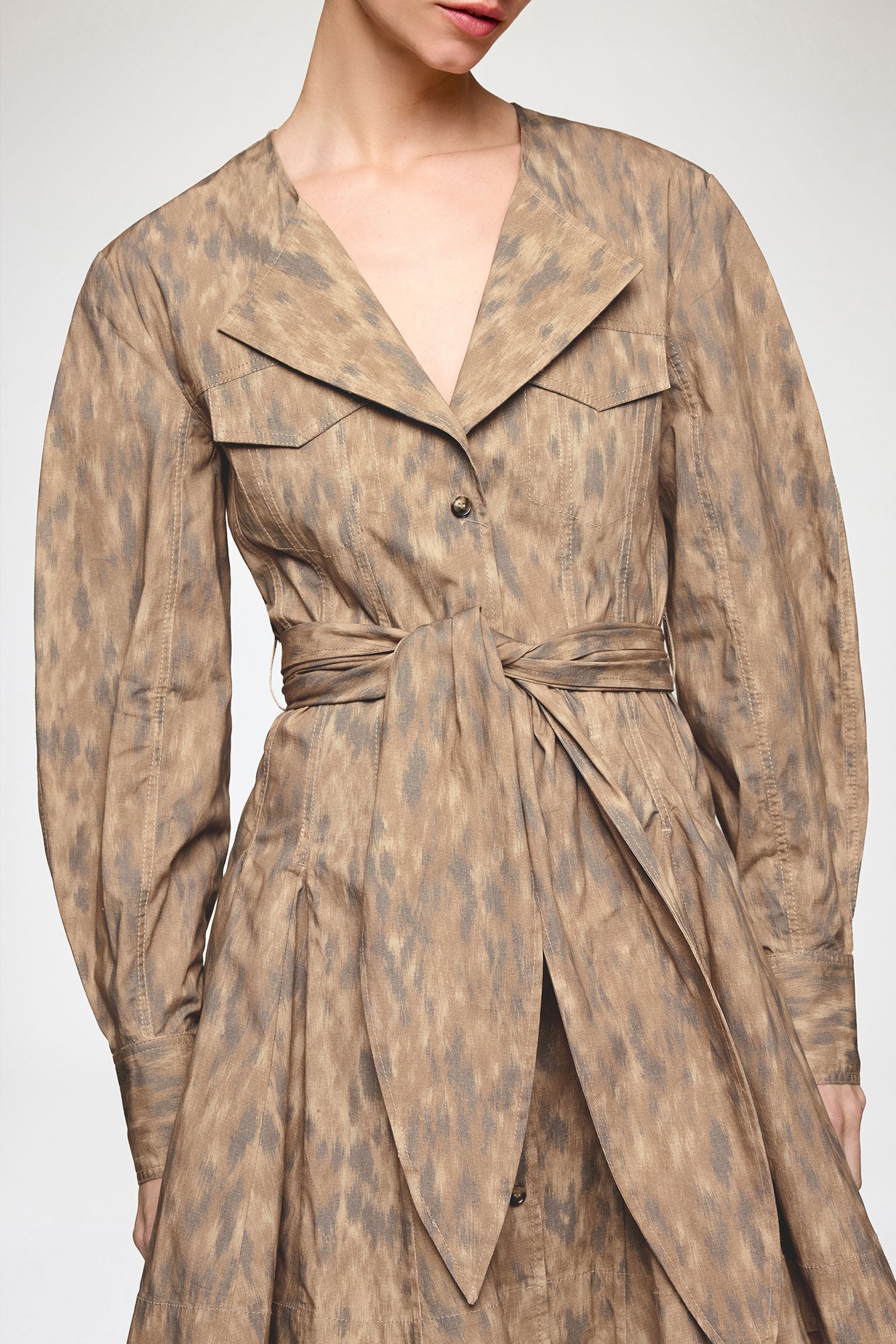 GANNI Discount Shirt Dress in Stretch Cotton