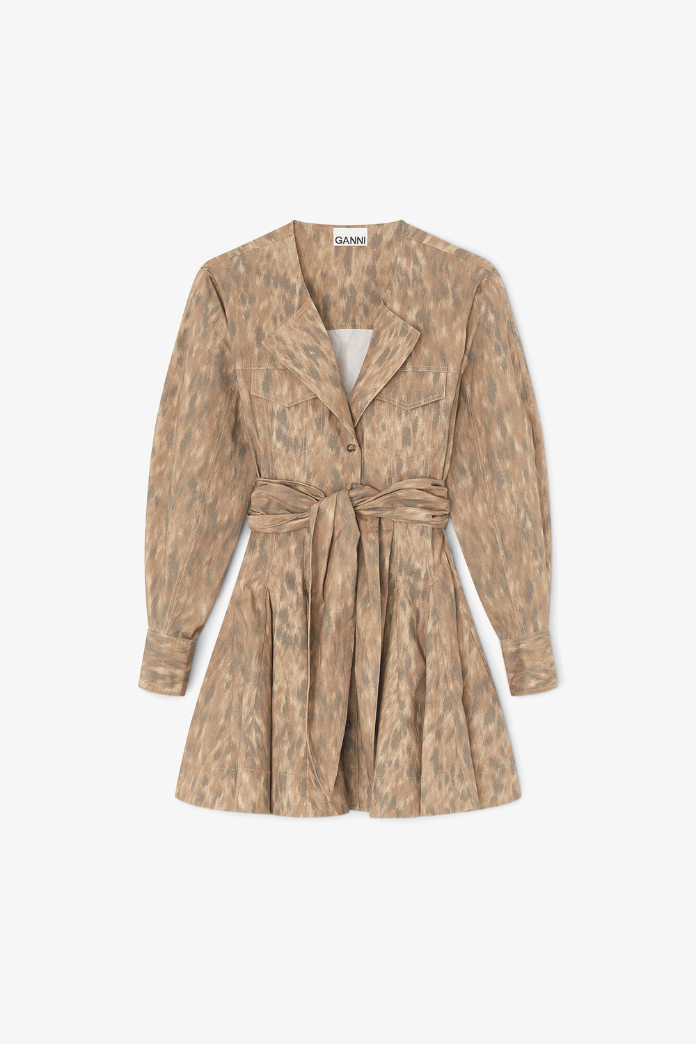 GANNI Discount Shirt Dress in Stretch Cotton