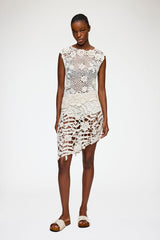 GANNI Outlet Knit Top in Cotton Crochet