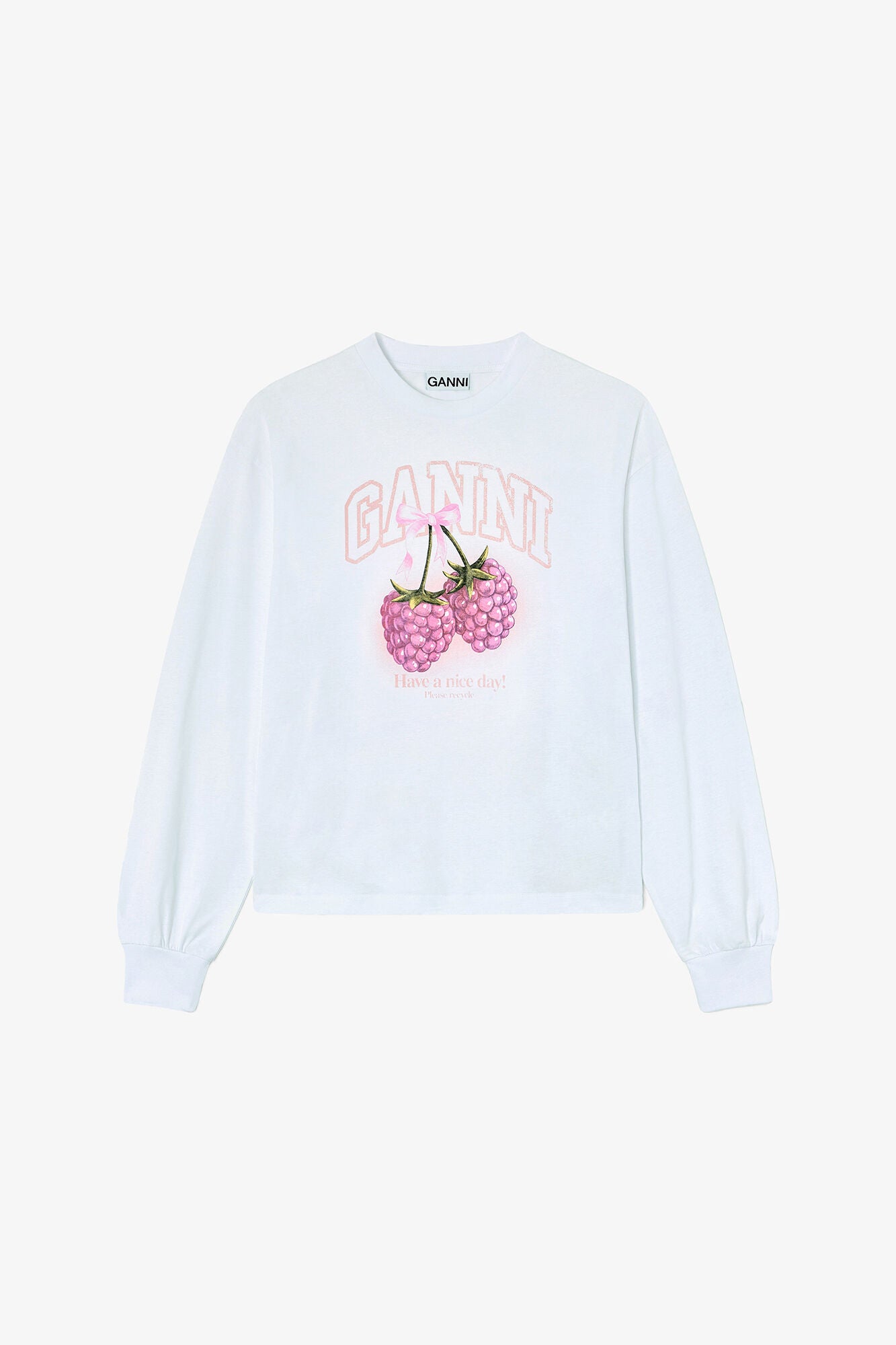GANNI New Long-sleeve T-shirt with Raspberries