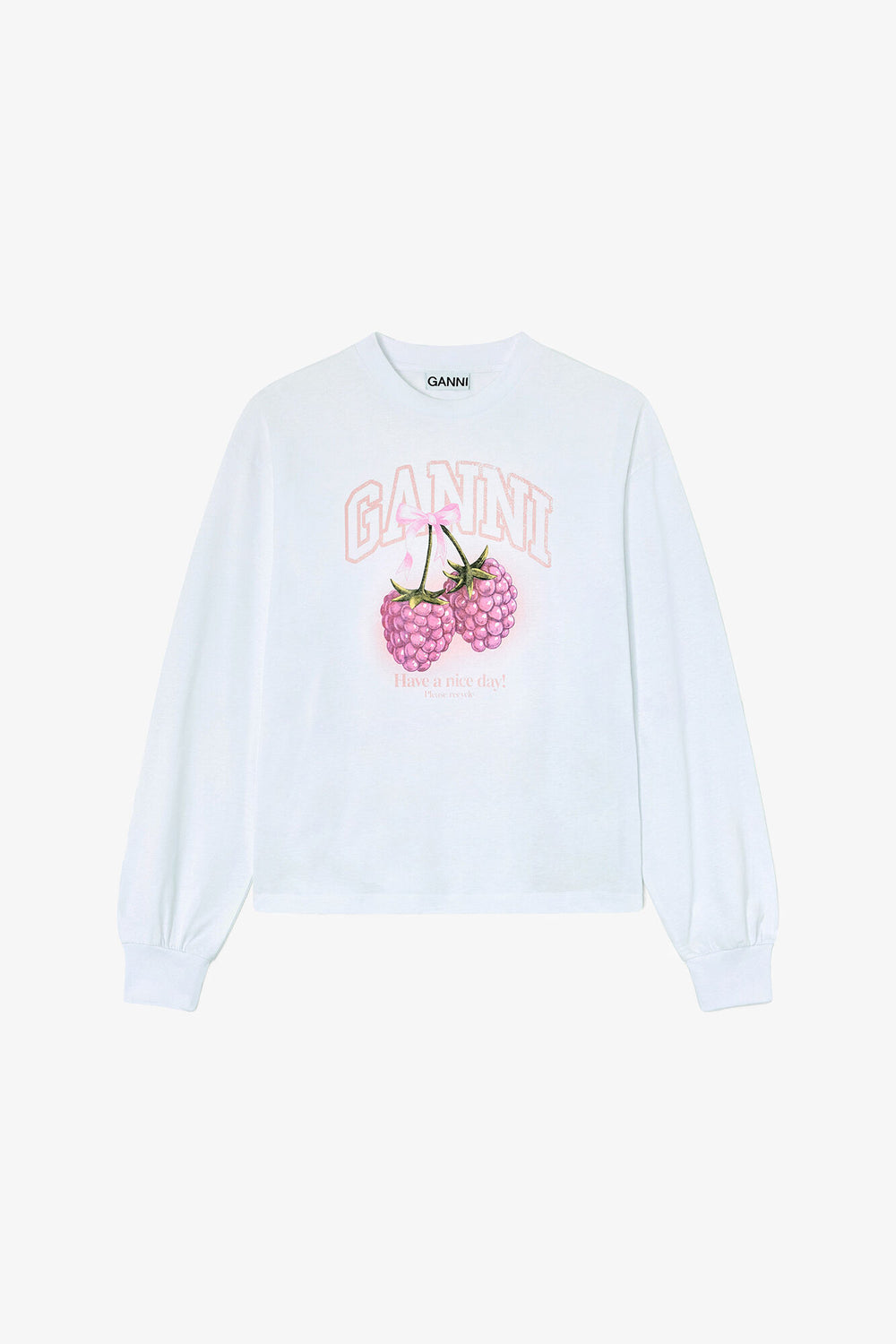GANNI New Long-sleeve T-shirt with Raspberries
