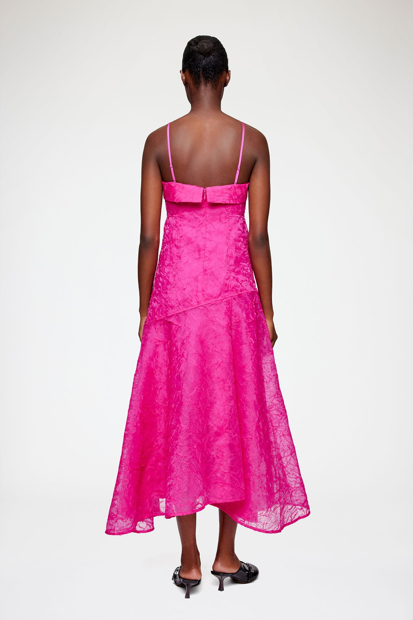 GANNI Online Dress in Pink Shibori Organza